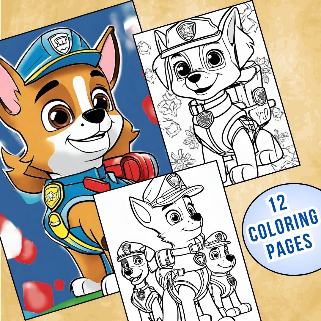 Amazing paw patrol chase coloring sheets