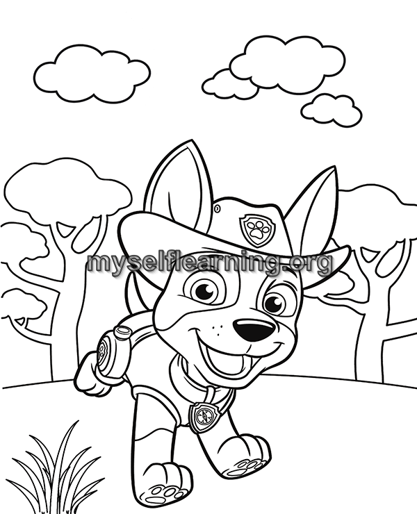 Paw patrol cartoons coloring sheet instant download