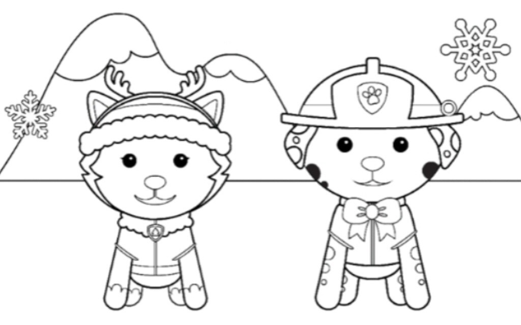 Paw patrol christmas coloring pages by keylaworld on