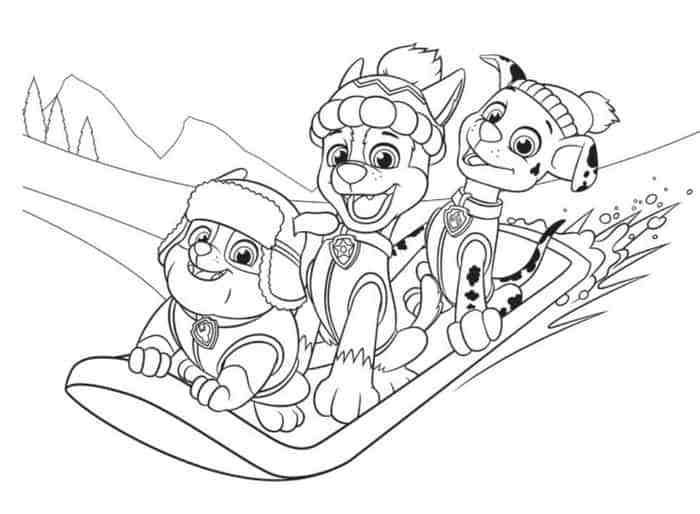 Paw patrol christmas coloring pages printable for free download