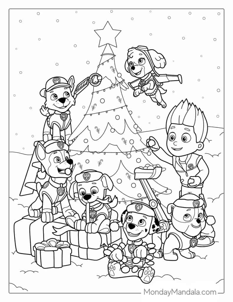 Paw patrol coloring pages free pdf printables