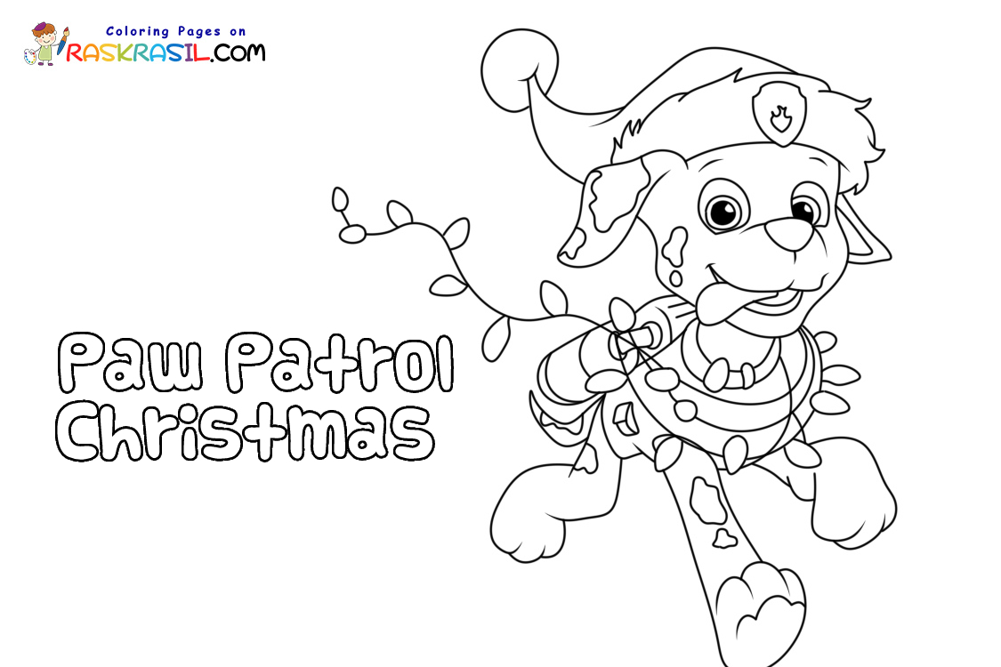 Paw patrol christmas coloring pages