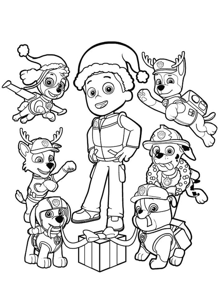 Christmas paw patrol coloring pages kerstkleurplaten kleurplaten kleurboek