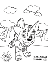 Christmas tree paw patrol coloring page chase