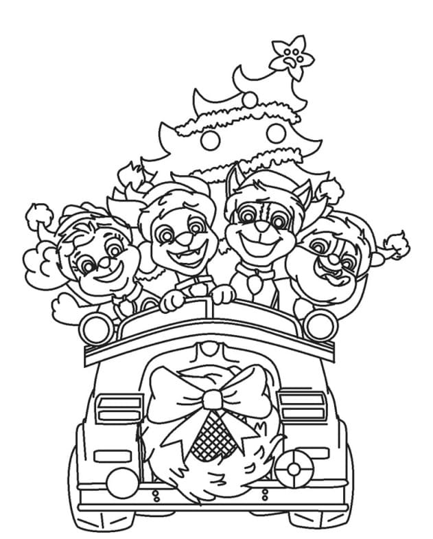 Paw patrol christmas coloring pages