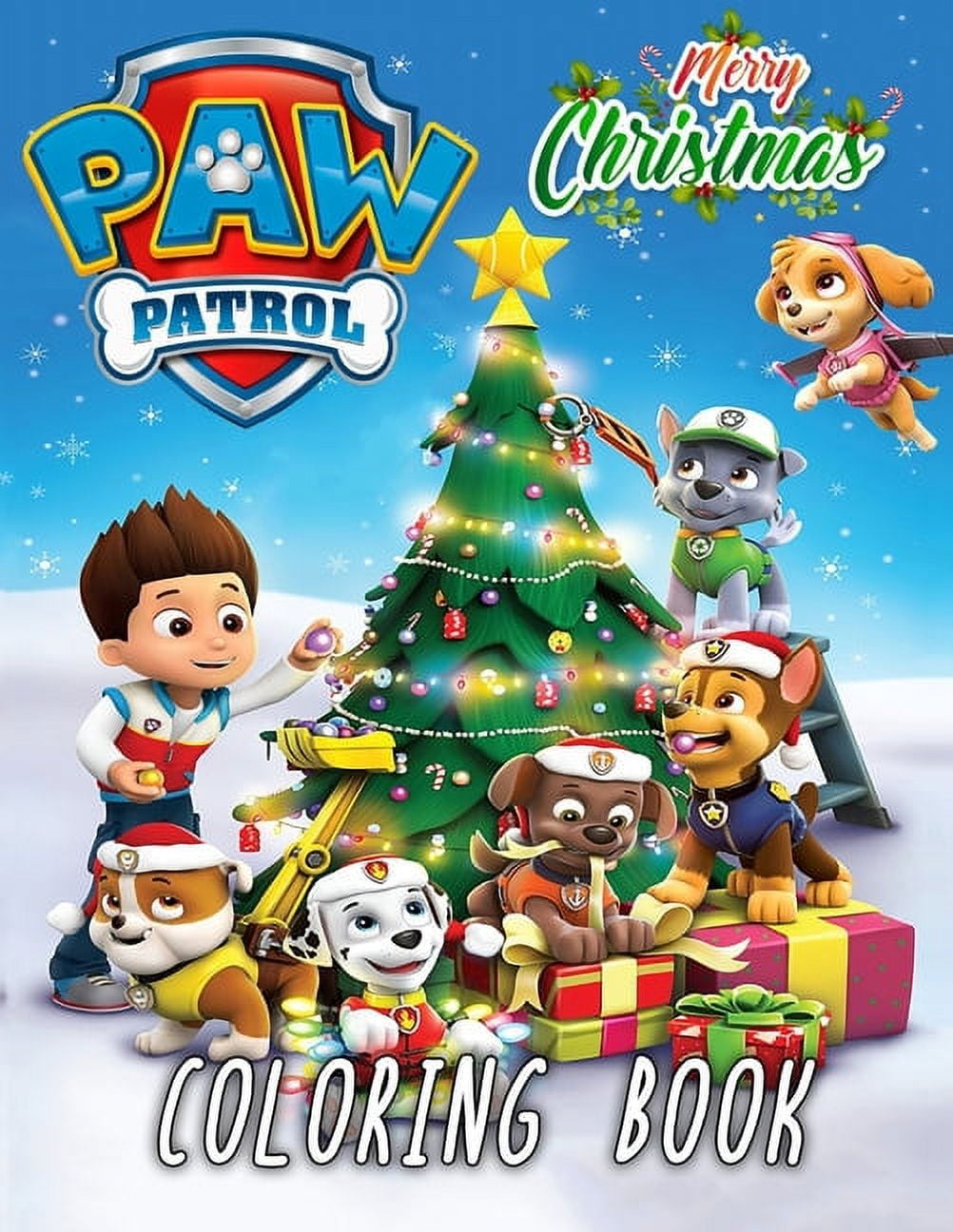 Paw patrol christmas coloring books paw patrol christmas coloring book premium coloring pages for kids and adults enjoy drawings and coloring them as you want series paperback