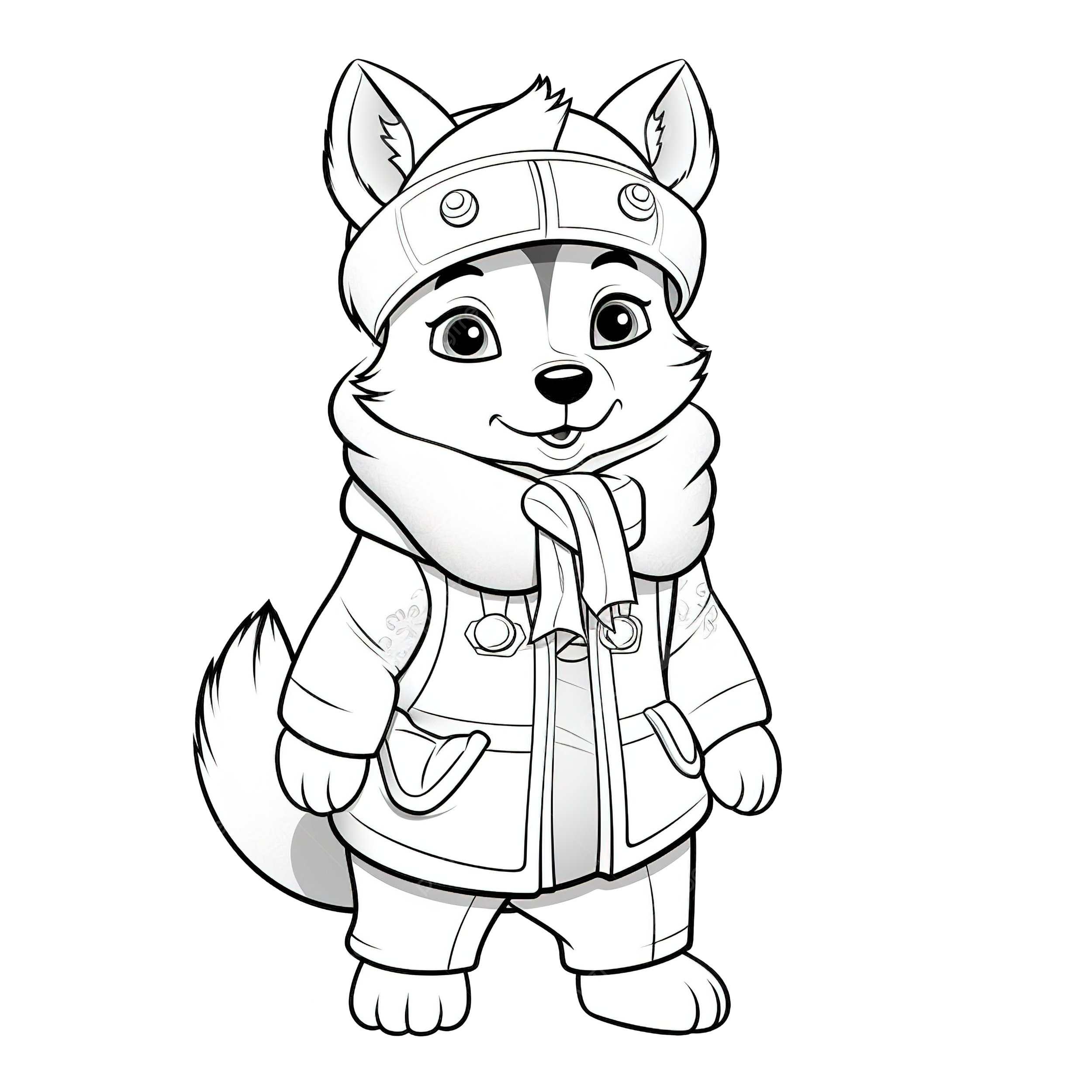 Coloring book with a cute husky dog christmas characters with a santa hat jacket and scarf coloring pages christmas coloring png transparent image and clipart for free download