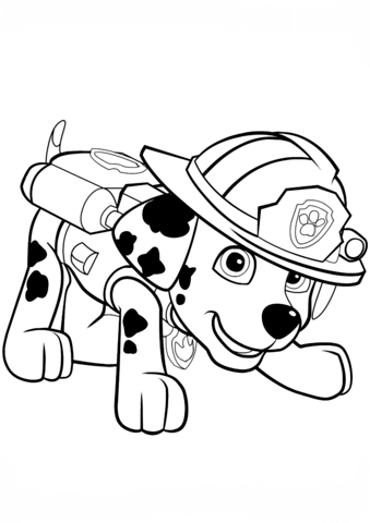 Paw patrol marshall puppy coloring page free printable coloring pages