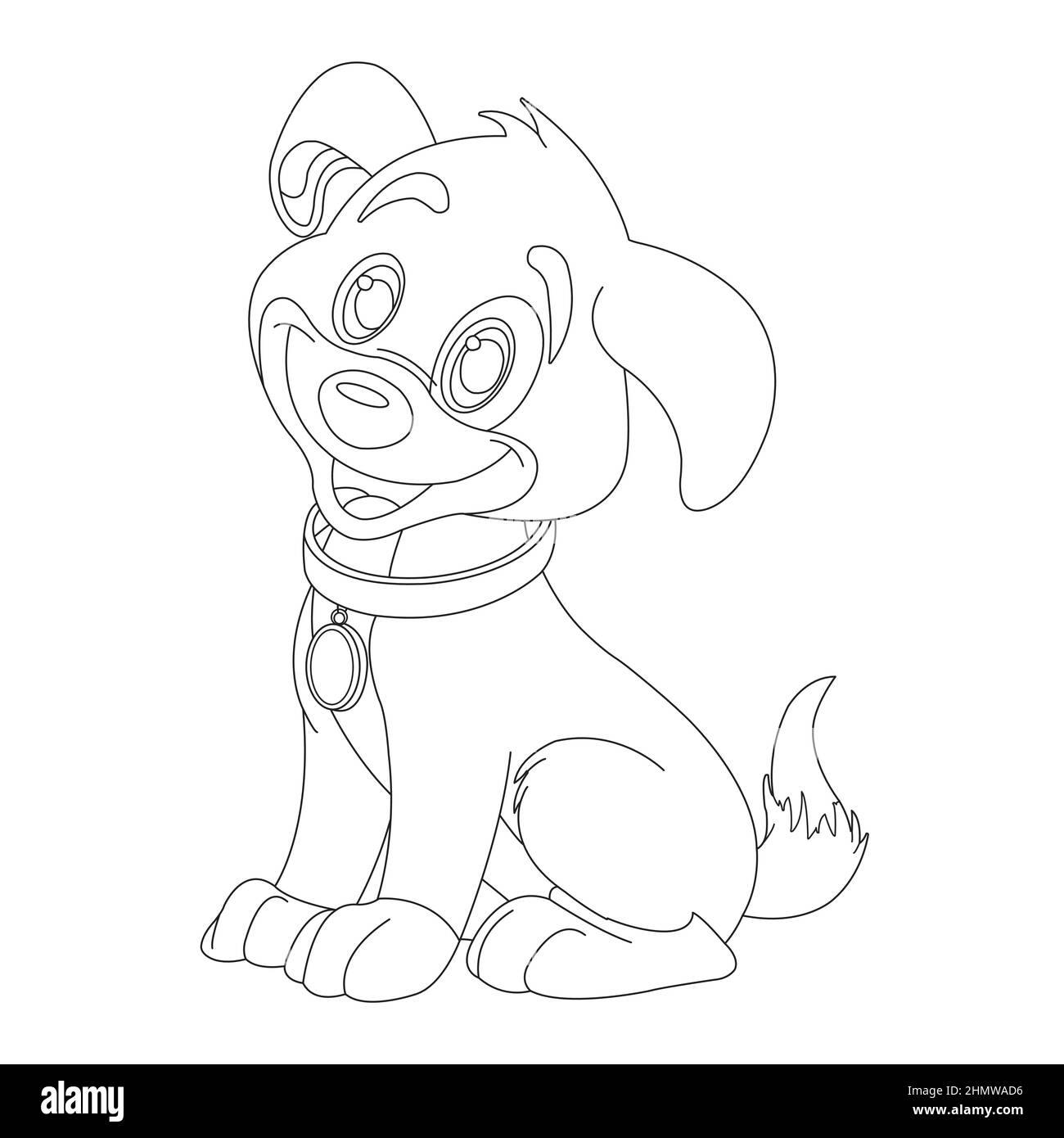 Puppy dog coloring cut out stock images pictures