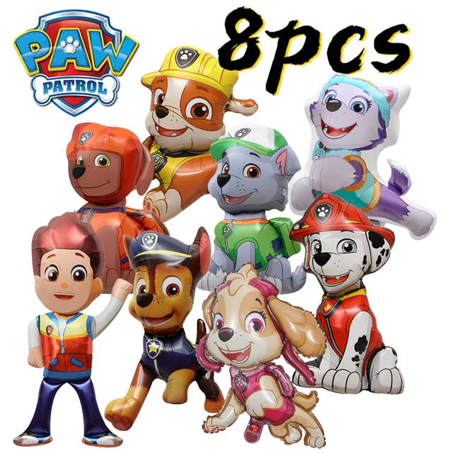 Set cartoon paw patrol ryder birthday decoration aluminum film balloon set dog chase skye marshall party supplies children toys