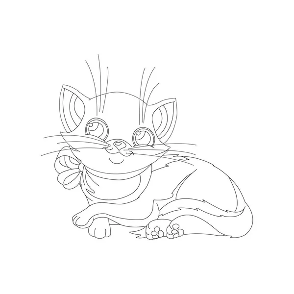 Coloring page outline cute cat animal coloring page cartoon vector stock vector by softflora