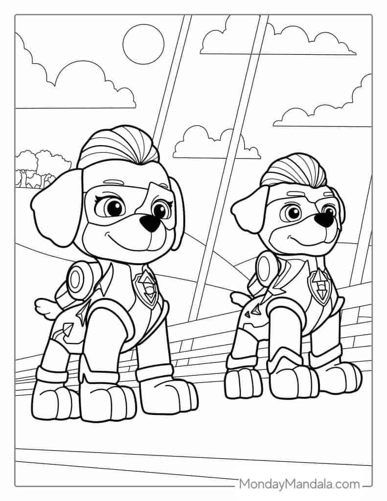 Paw patrol coloring pages free pdf printables