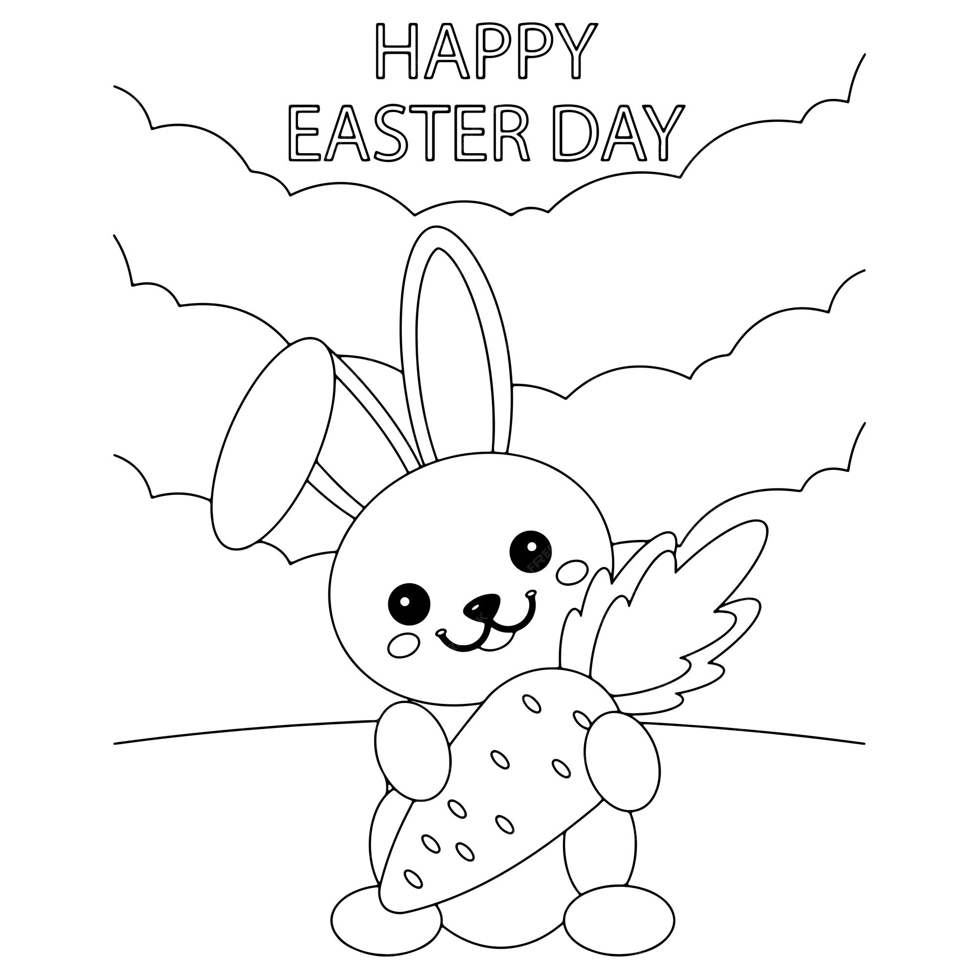 Premium vector easter coloring pages for kids premium vector
