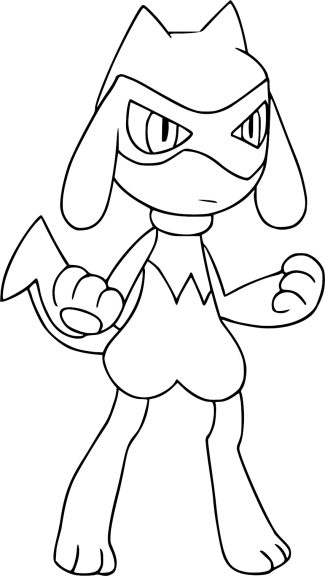 Riolu pokemon coloring page to print and color