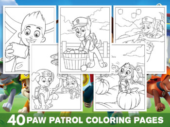 Paw patrol coloring pages for kids girls boys teens birthday school activity