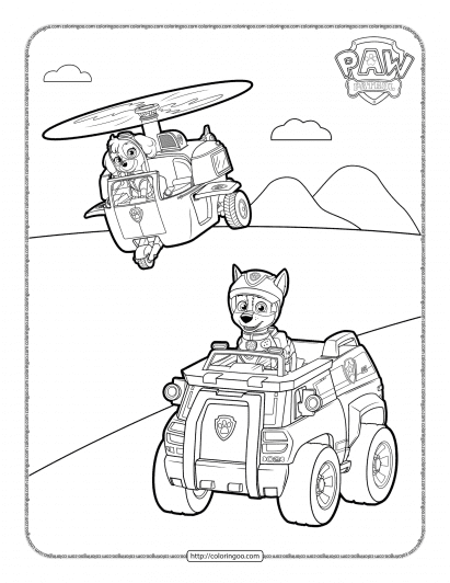 Paw patrol coloring pages free pdf printables