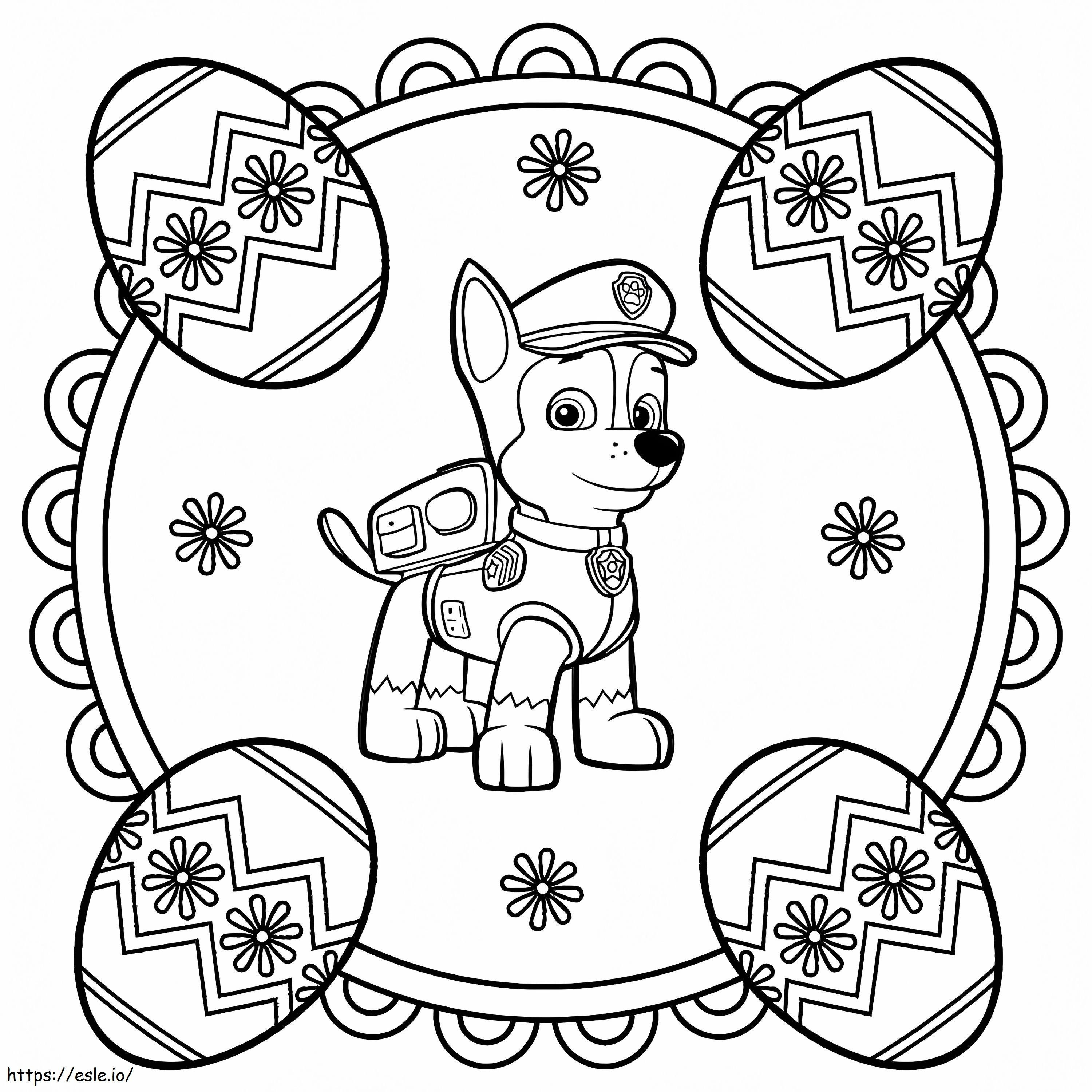 Paw patrol easter mandala coloring page