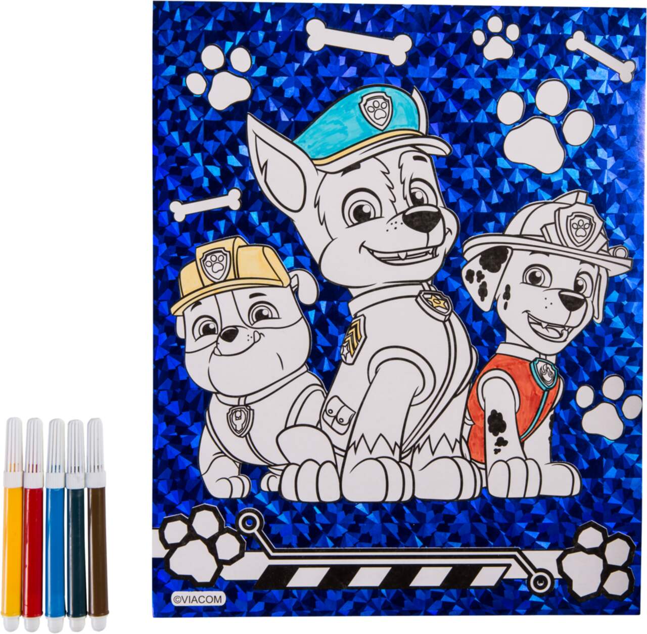 Prismatic paw patrol colouring sheet with markers party city