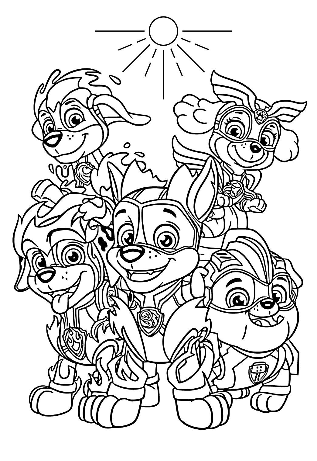 Free printable paw patrol friends coloring page for adults and kids