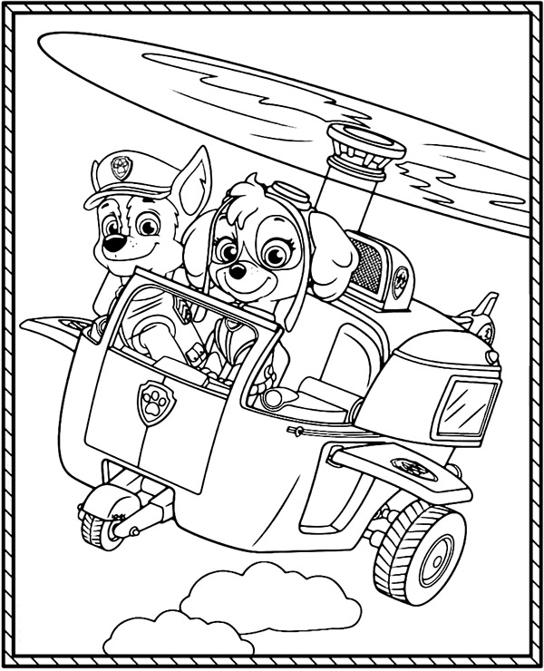 Paw patrol coloring page sheet