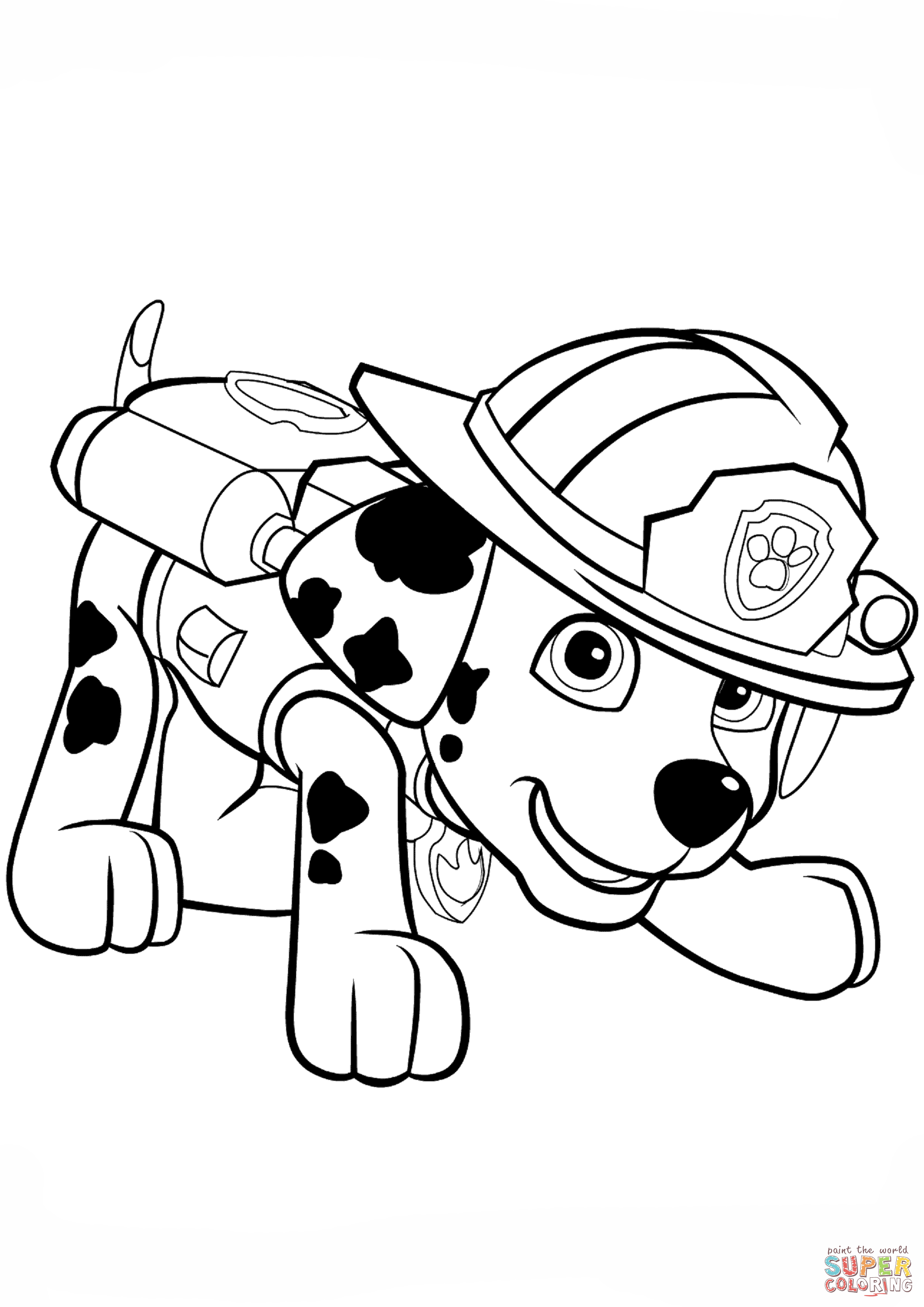 Paw patrol marshall puppy coloring page free printable coloring pages