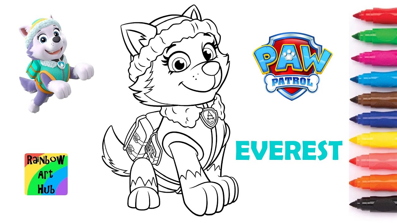 Paw patrol everest coloring page video