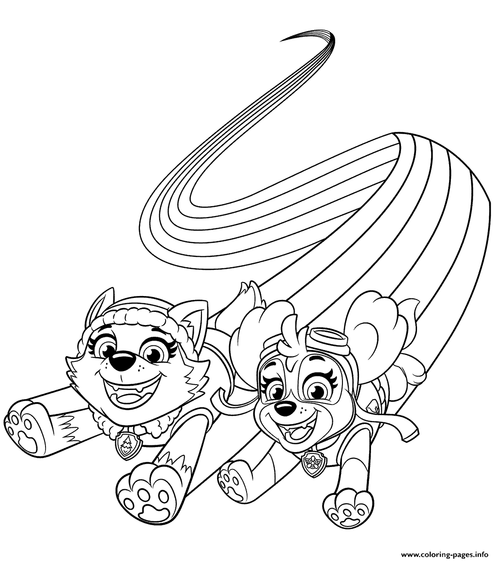 Cute paw patrol skye coloring pages free