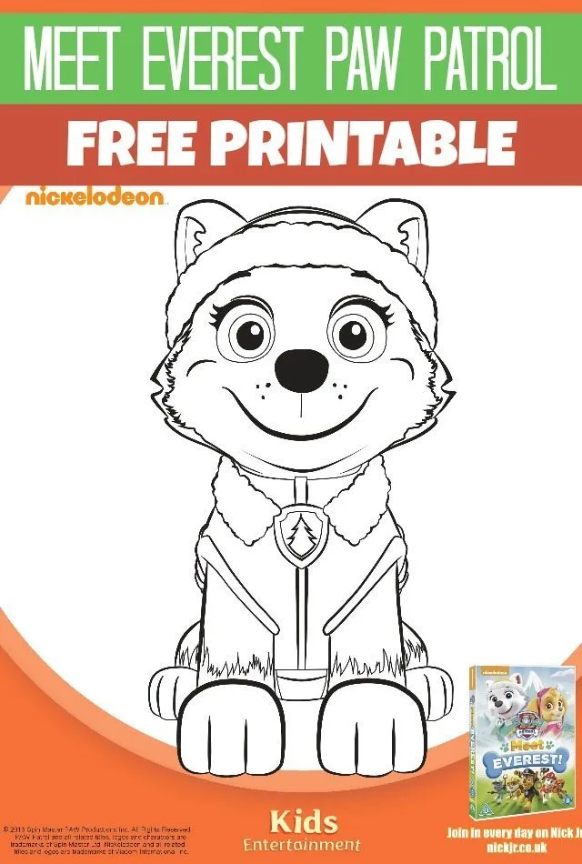 Meet everest paw patrol printables on dvd this summer