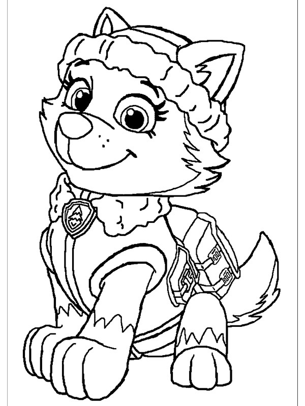 Paw patrol everest coloring page