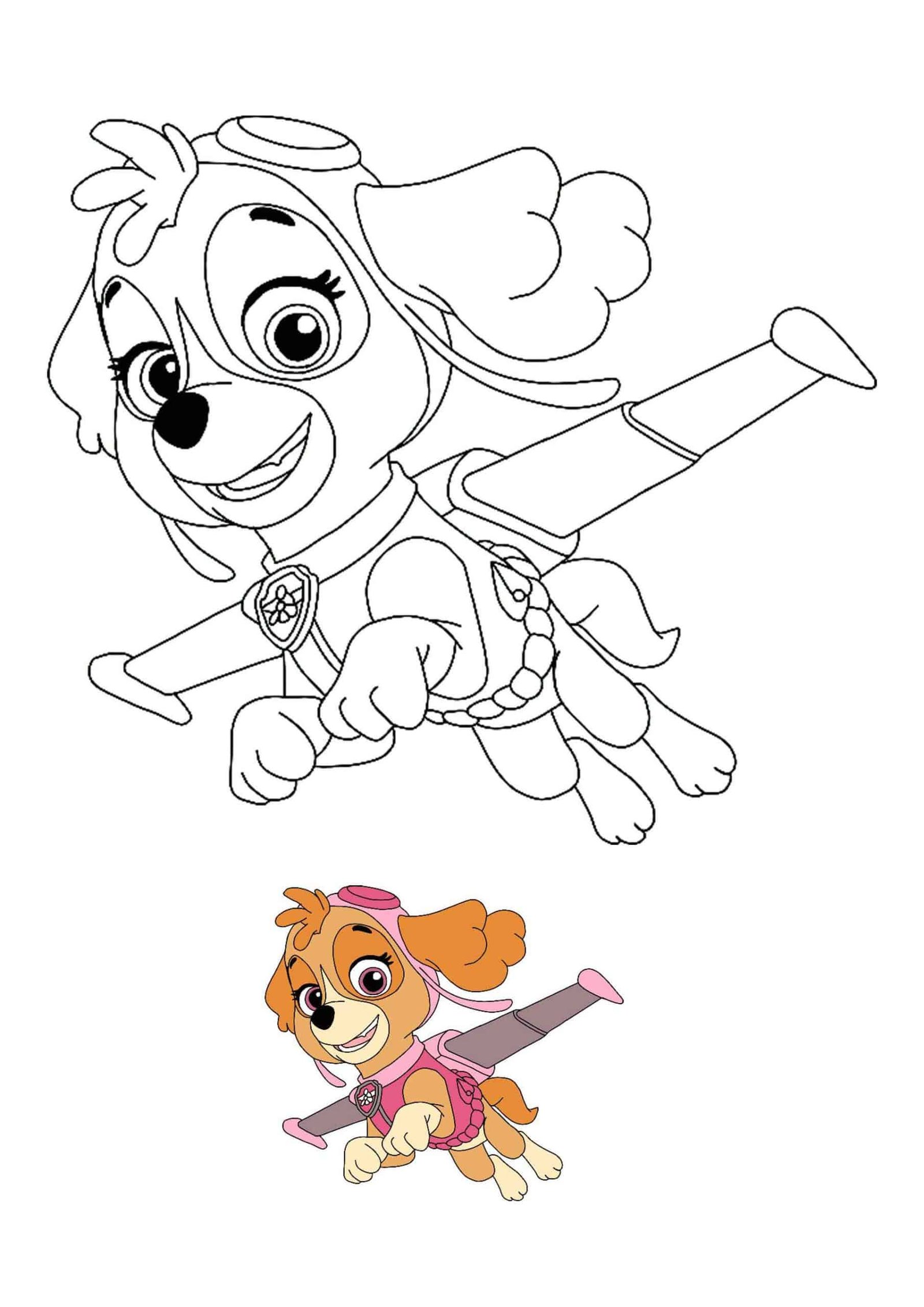 Paw patrol skye coloring pages