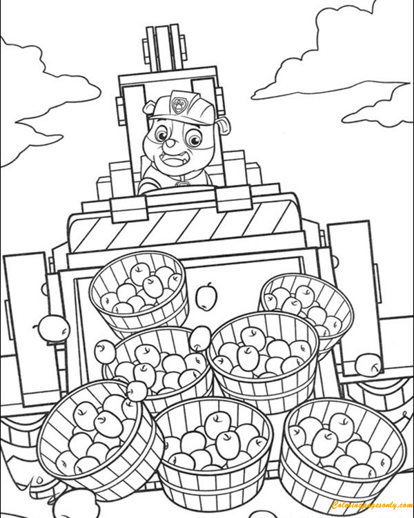 Rubble paw patrol coloring pages printable for free download