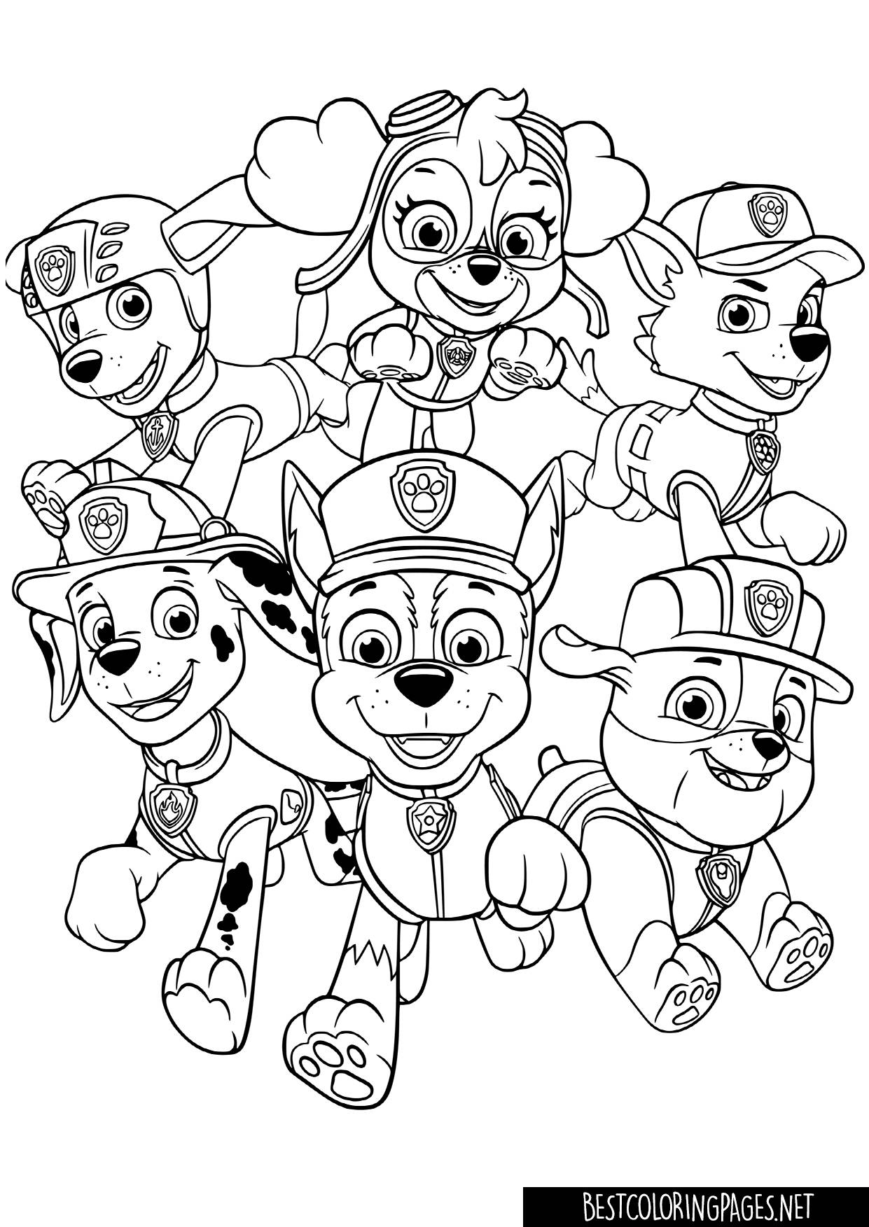 Paw patrol coloring pages