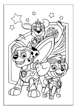 Printable paw patrol mighty pups coloring pages for kids creative superheroes