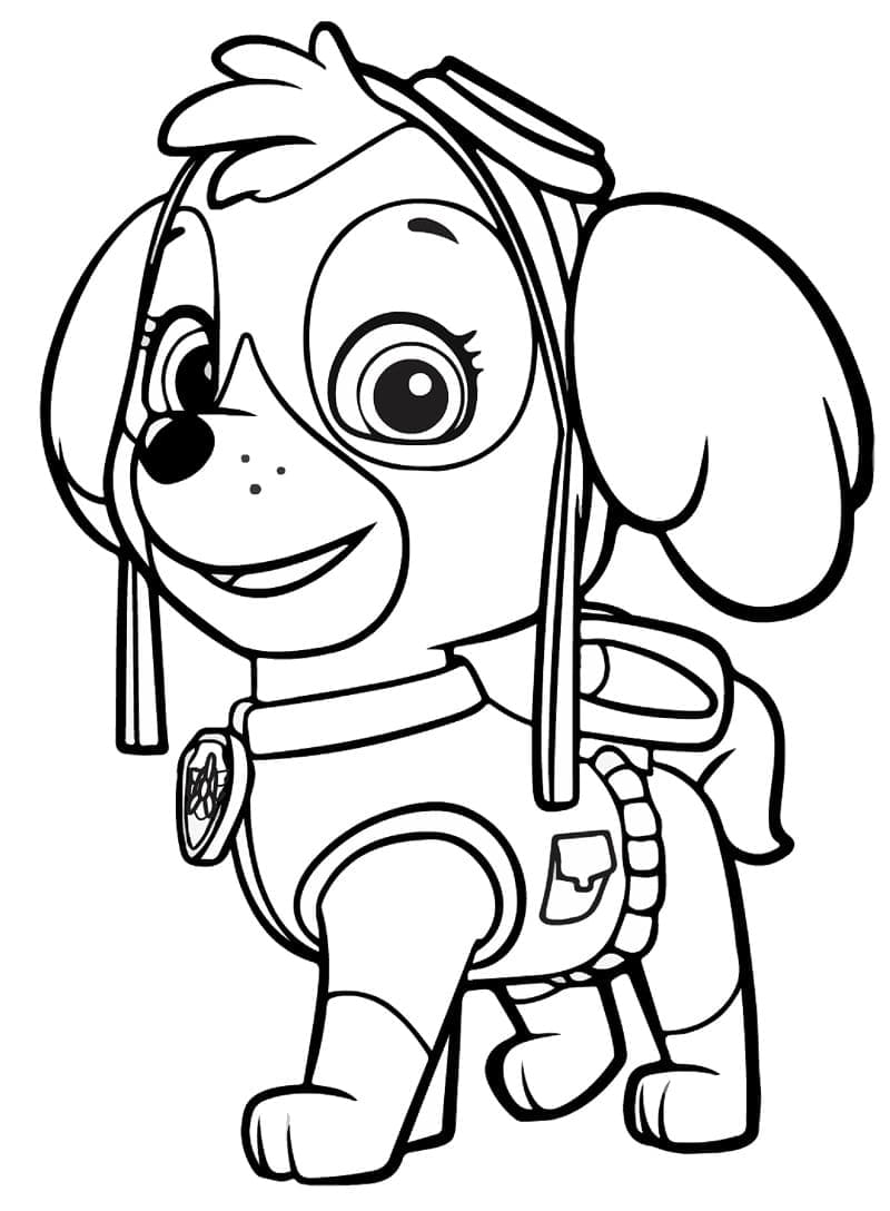 Skye from paw patrol coloring page