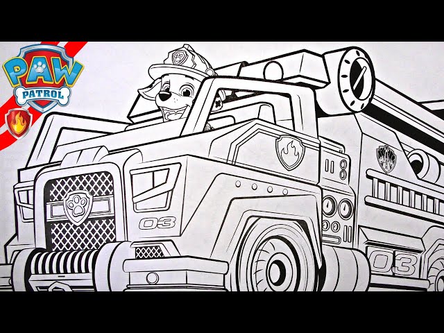 Arshall fire truck paw patrol coloring bookpaw patrol arshall fire truck coloring page yes toys