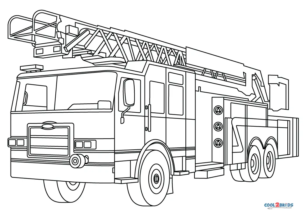 Free printable fire truck coloring pages for kids