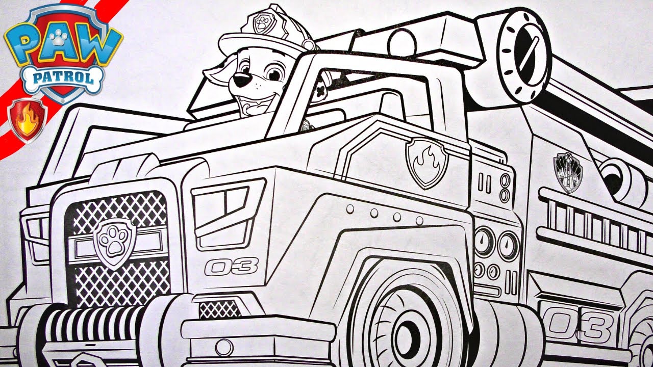 Arshall fire truck paw patrol coloring bookpaw patrol arshall fire truck coloring page yes toys