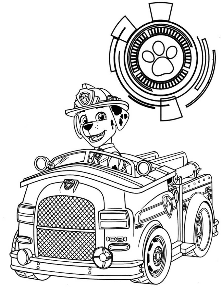 Get creative with marshall fire truck coloring pages for kids