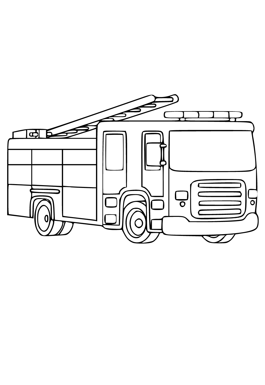 Free printable fire truck real coloring page for adults and kids