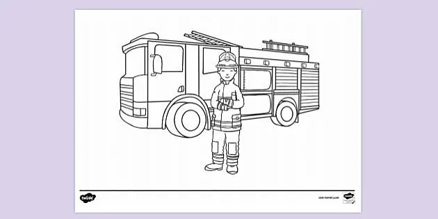 Children louring page fire truck louring sheets