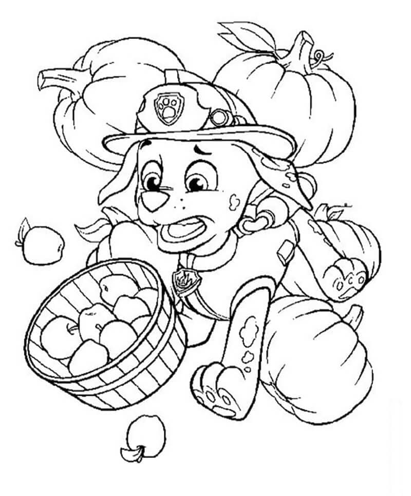 Funny marshall paw patrol coloring page