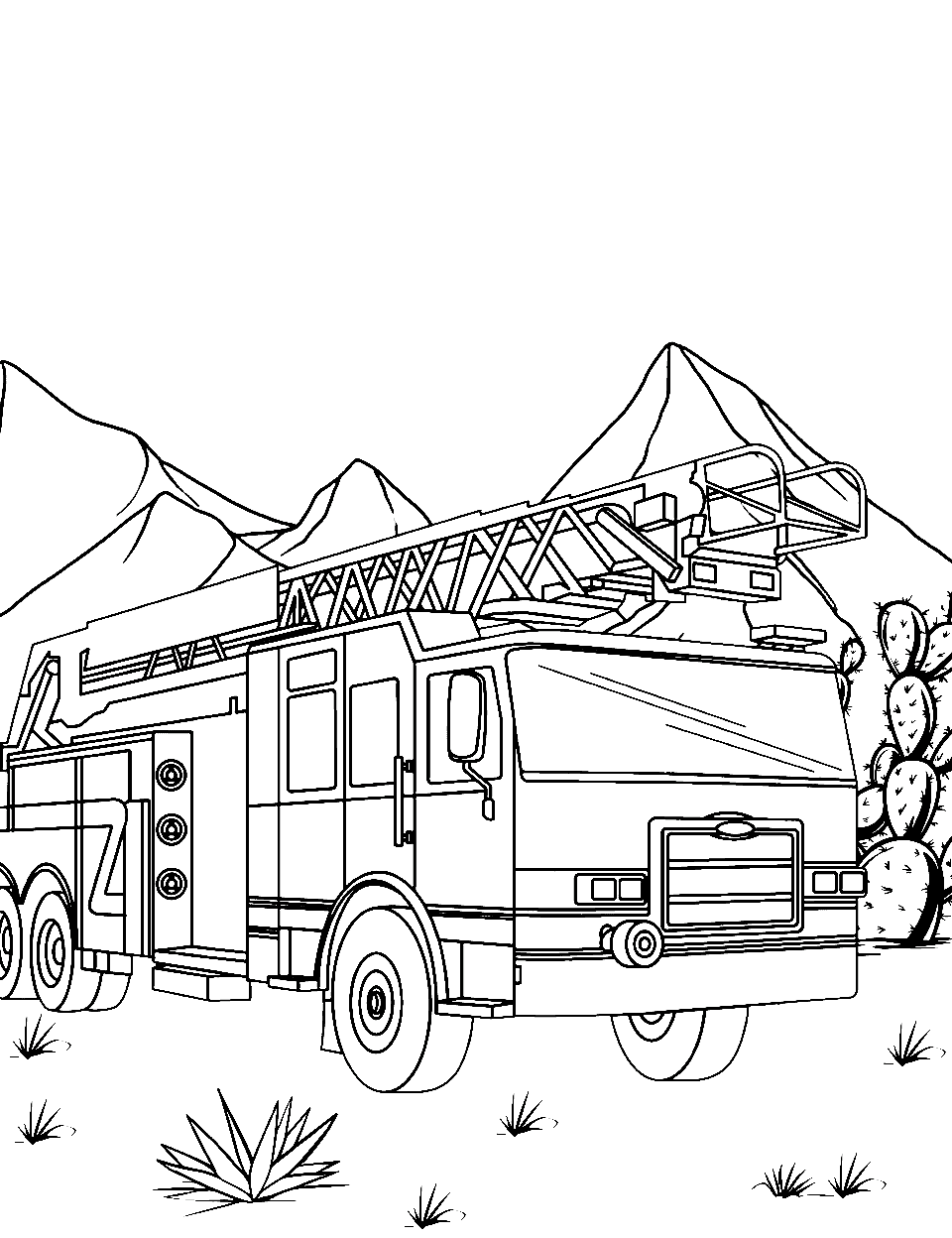 Fire truck coloring pages free printable sheets