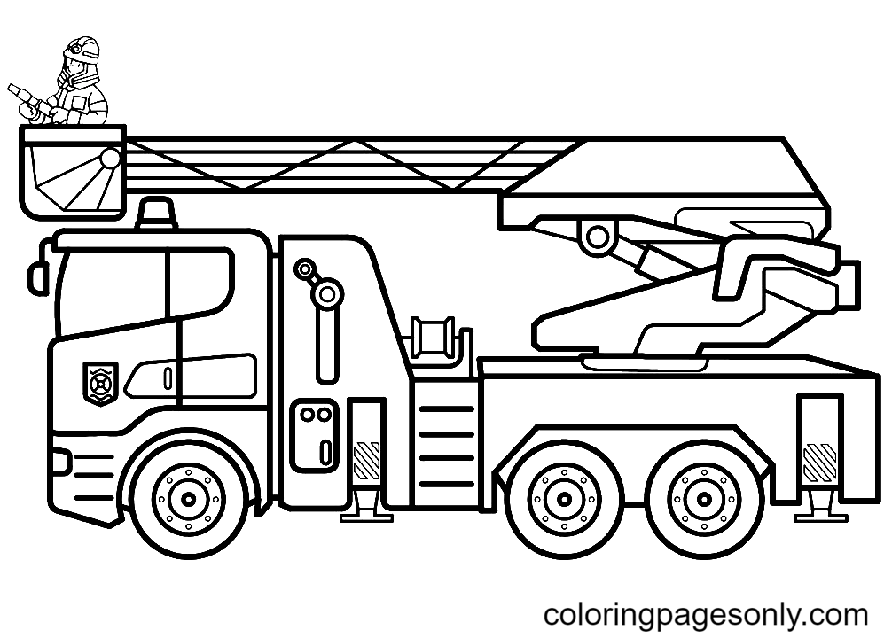 Juggling fire truck coloring page