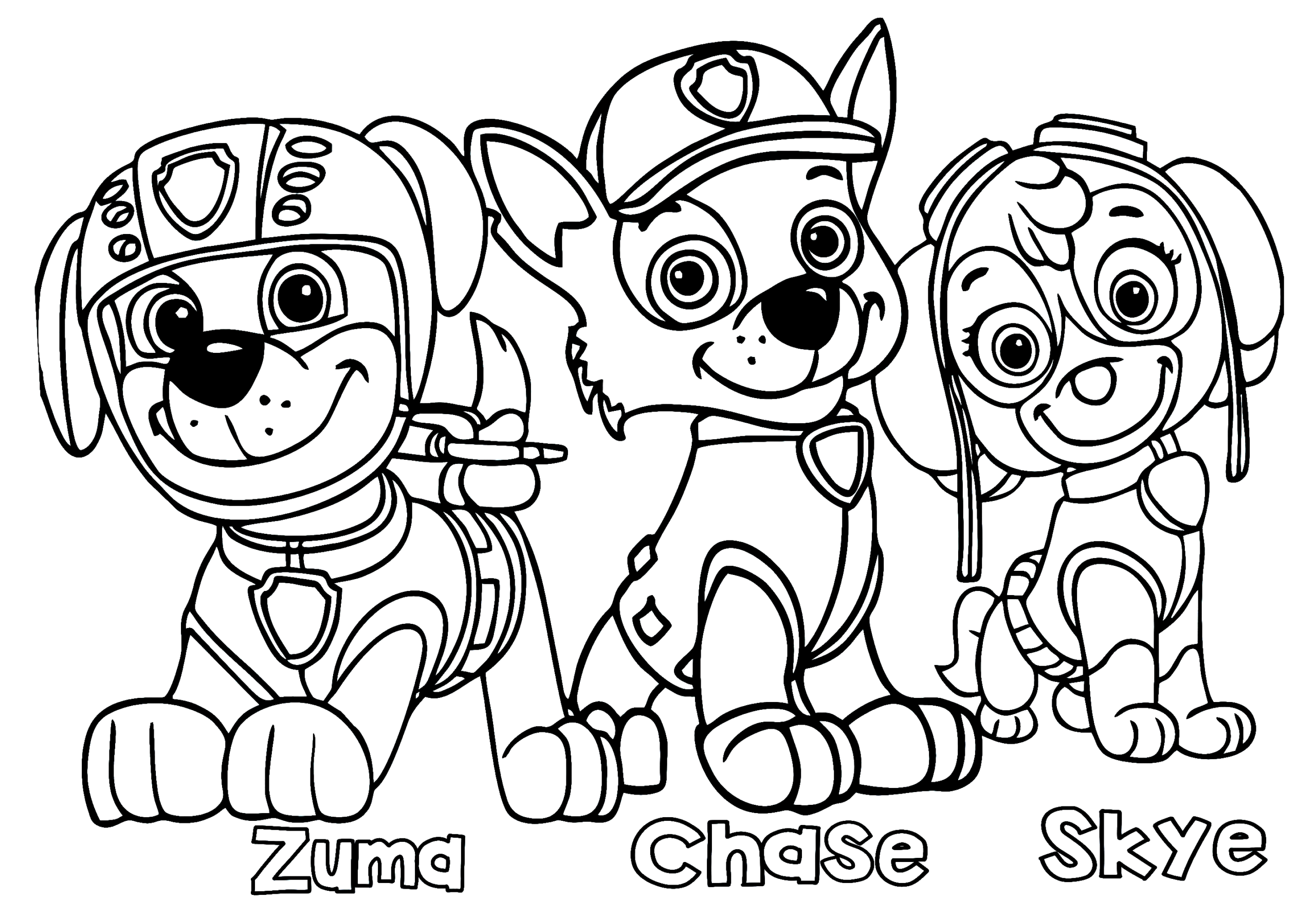 Paw patrol printable coloring for kids print color craft