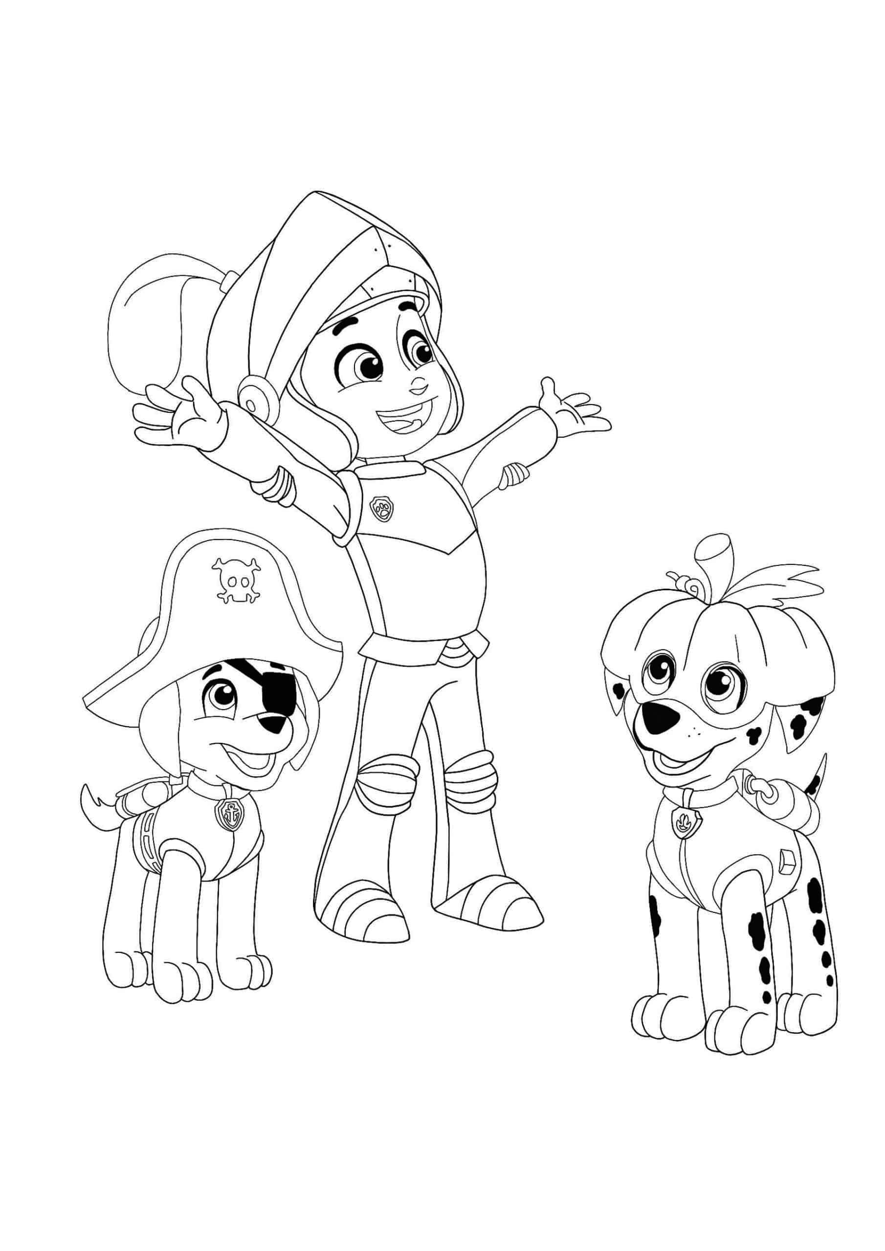 Paw patrol halloween coloring pages