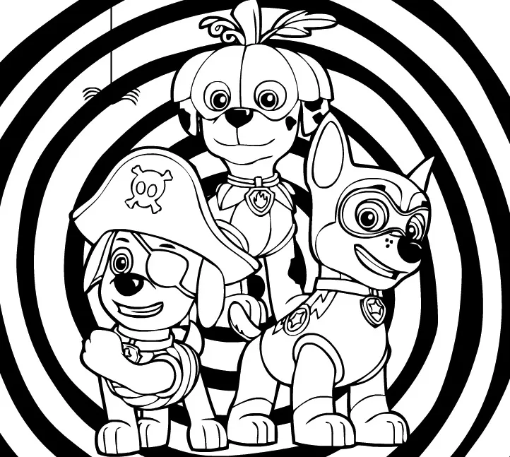 Paw patrol halloween coloring