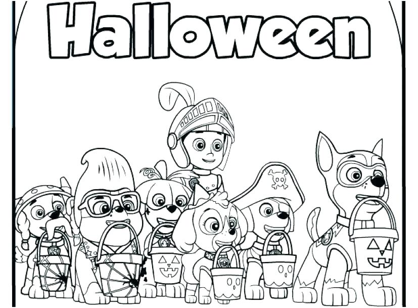 Paw patrol halloween coloring pages