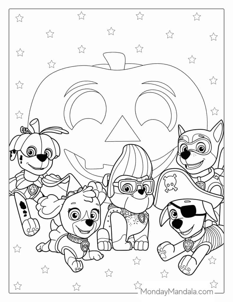 Paw patrol coloring pages free pdf printables