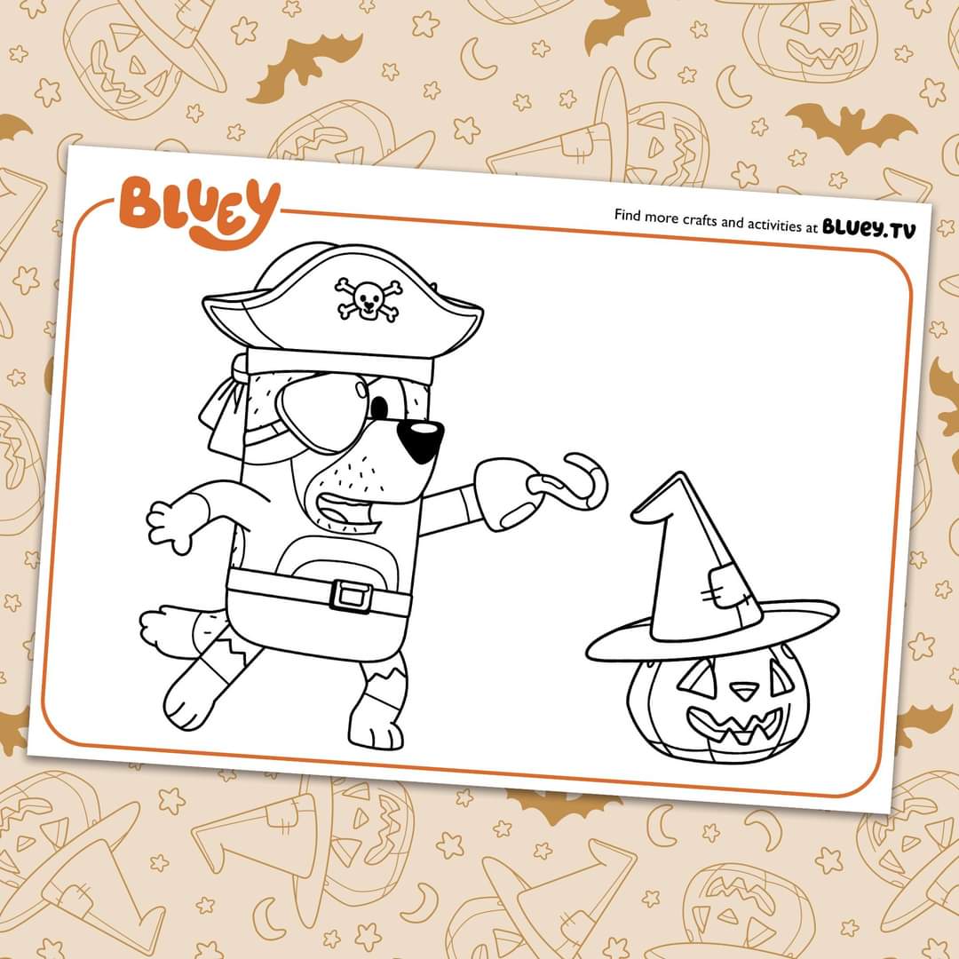 Halloween colouring sheets rbluey