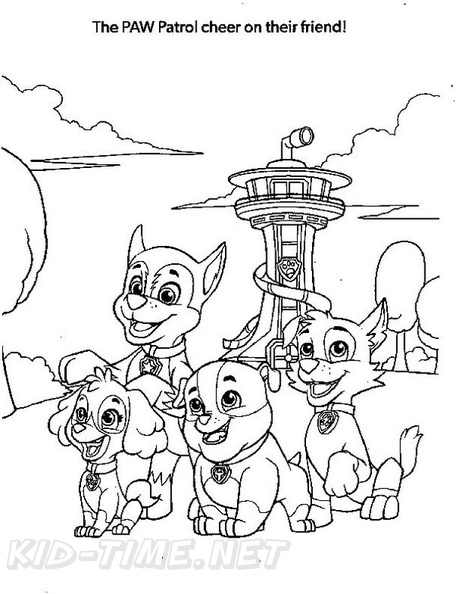 Paw patrol lookout tower coloring book page